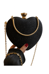 Midnight Elegance Heart Bag